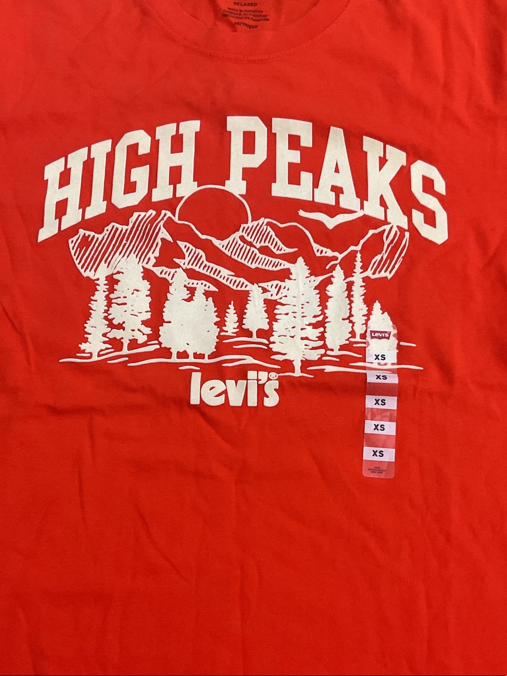 Levi's Orange 'High Peaks' Graphic Short Sleeve Tee - Picture 3 of 4